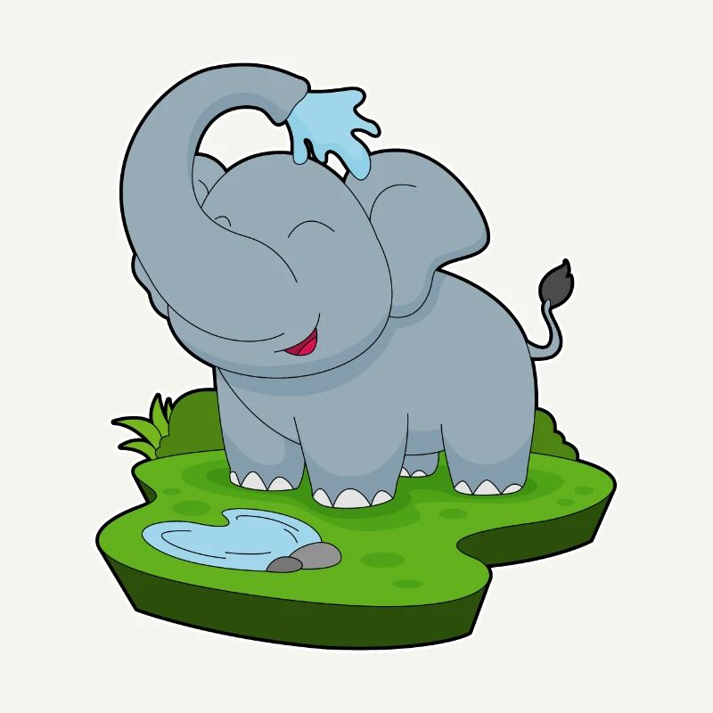 Elephant Bathing Water