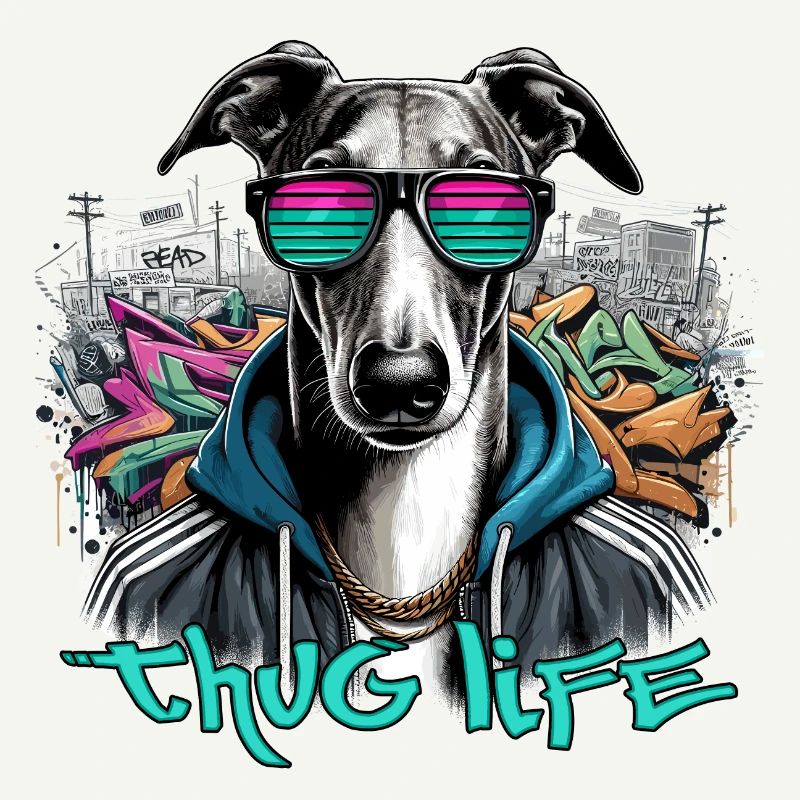 Windhund Gangster Leben Graffiti Geschenk