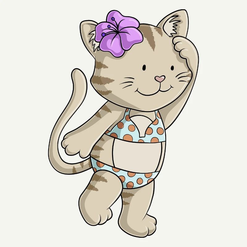 bande dessinée de chat Bikini