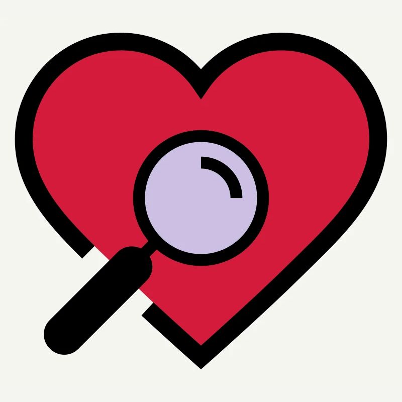 Heart examination magnifying glass