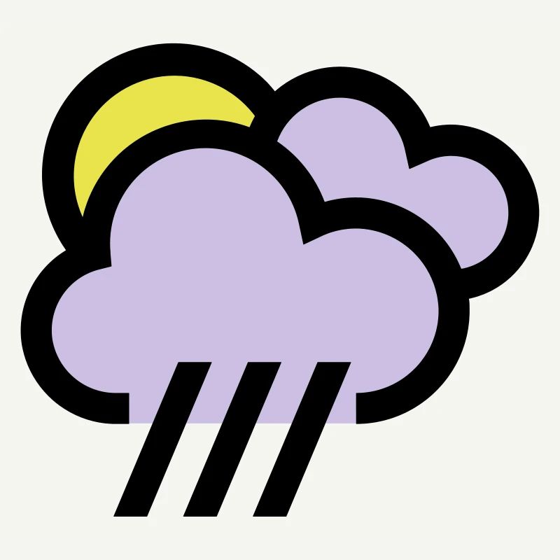 Temps pluvieux, mauvais temps, icône de refroidissement