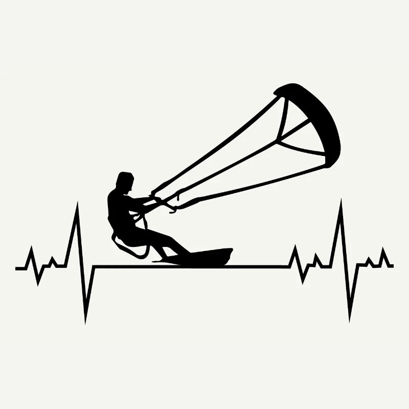 Kitesurfing Kiteboarding Kitesurf Heartbeat Pulse