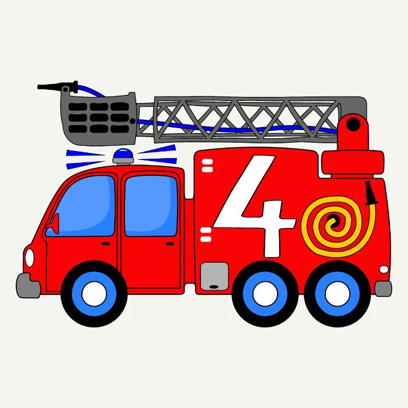 Fire engine 4 birthday children