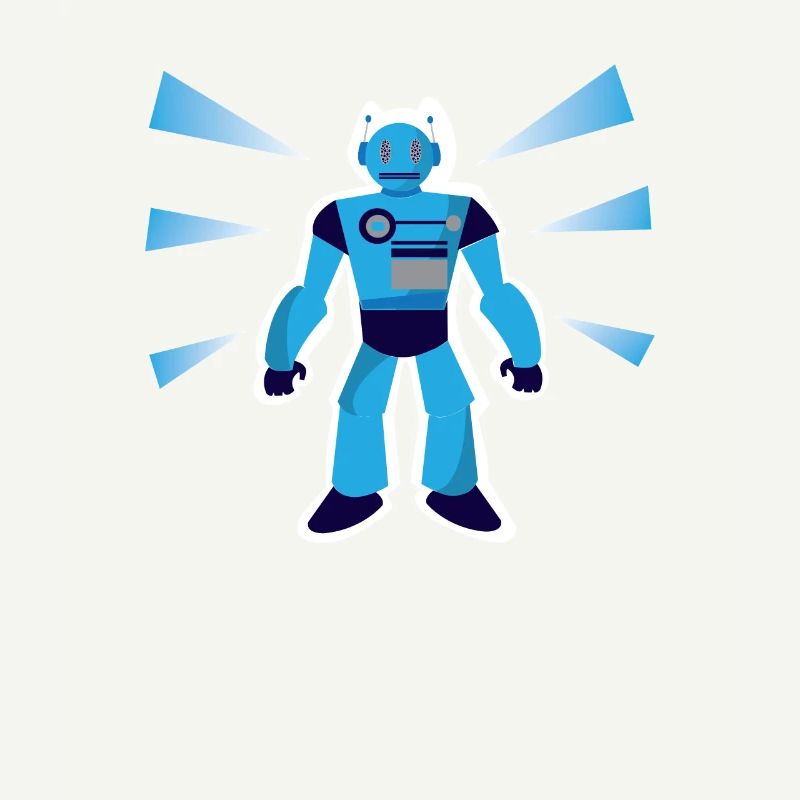 Robot bleu de robot de Cyborg Robots