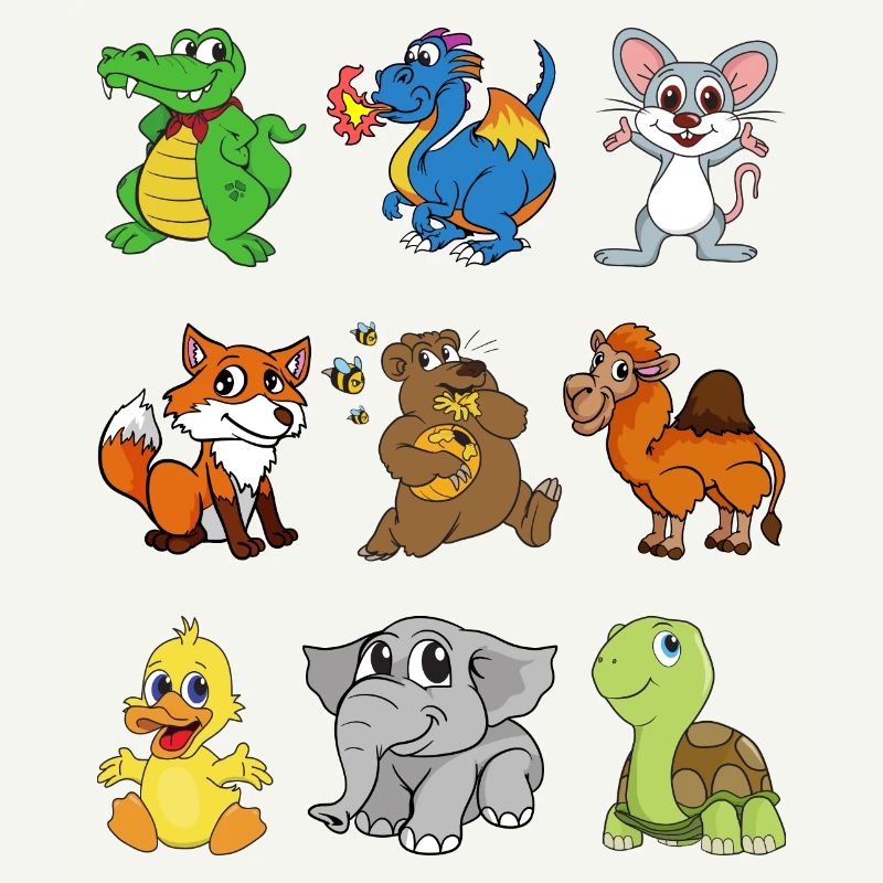 Crocodile Dragon Mouse Chameau Fox Bear Canard éléphant