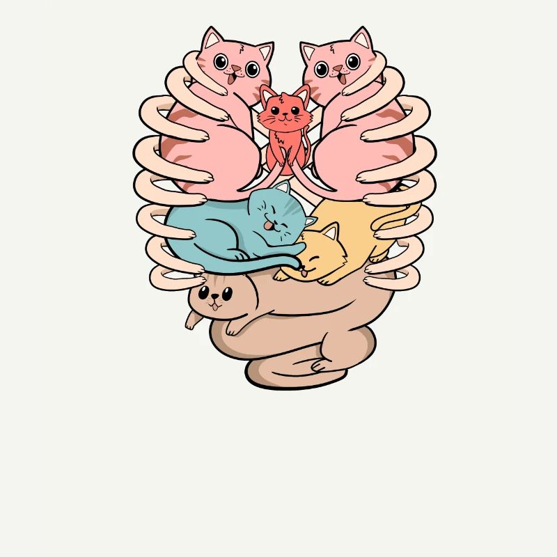 Feline Katze Anatomie Geschenk Kätzchen Körper Cat