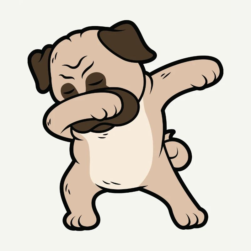 Pug Dabbing Pug Dancing Dog Dancing Figure