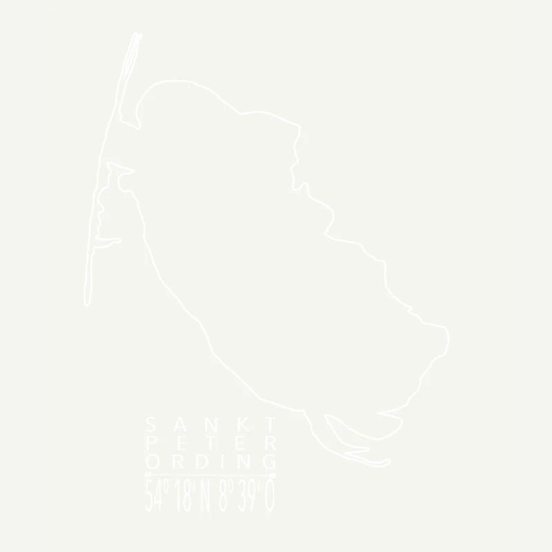 Sankt Peter-Ording outline white