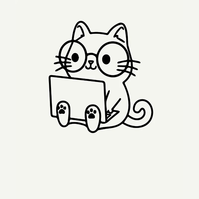 Programmierer Coding Nerd Katze
