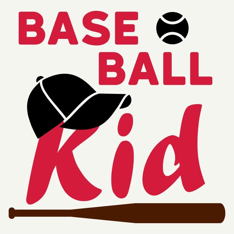 Enfant de baseball (balle de jeu, casquette, batte de baseball)