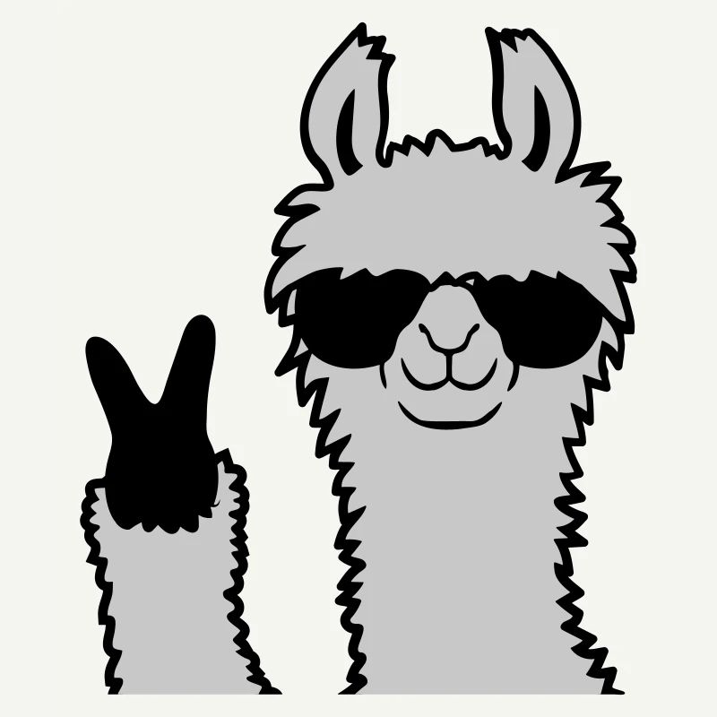 Cool Lama No Drama Llama Peace Sonnenbrille