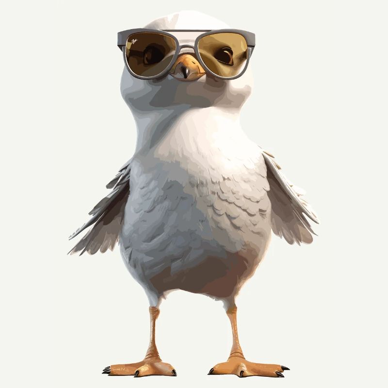 Möwe mit Sonnenbrille Cool Süß Sommer Urlaub
