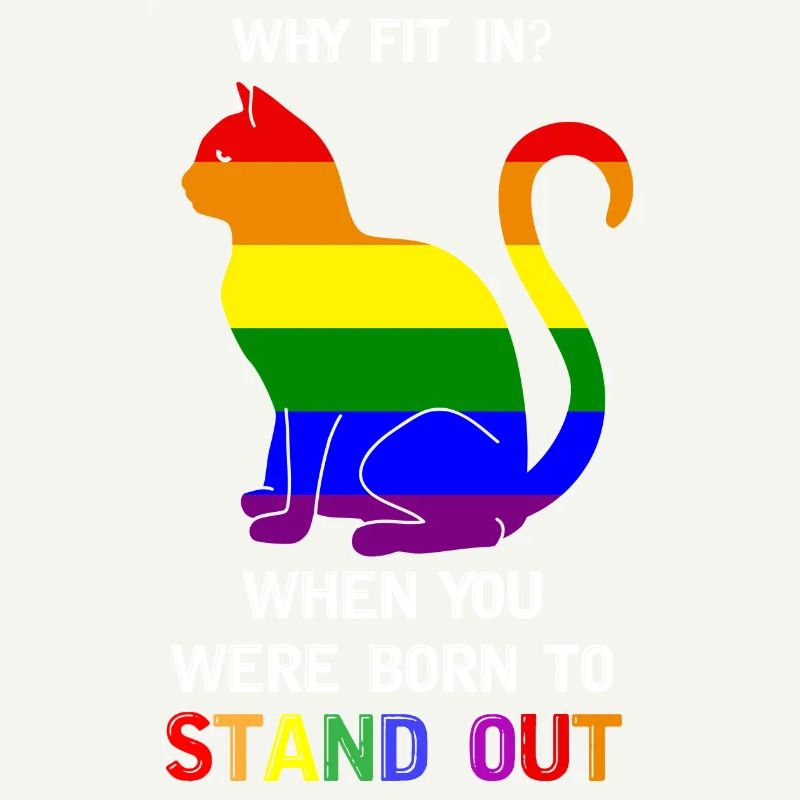 Drapeau arc-en-ciel LGBT Pride né pour se démarquer chat