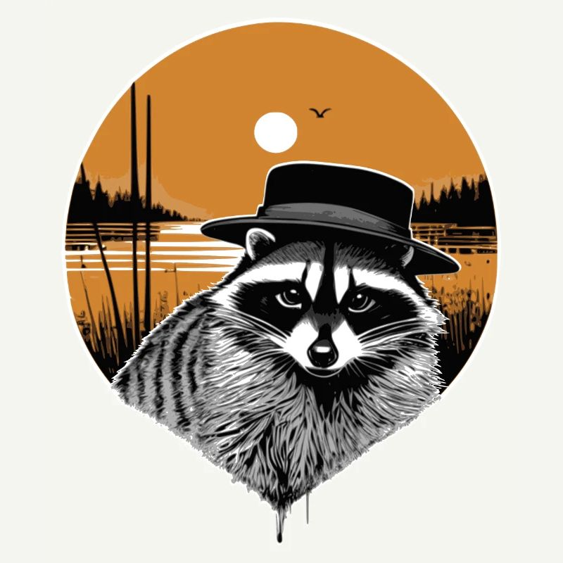 Waschbär mit Hut