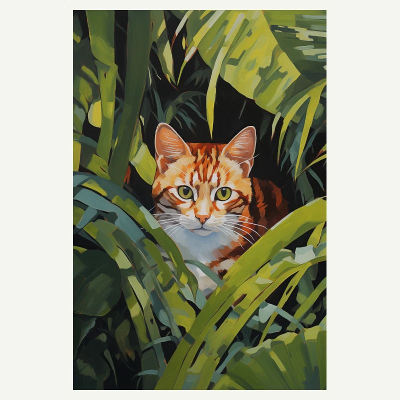Illustration de chat roux mignon