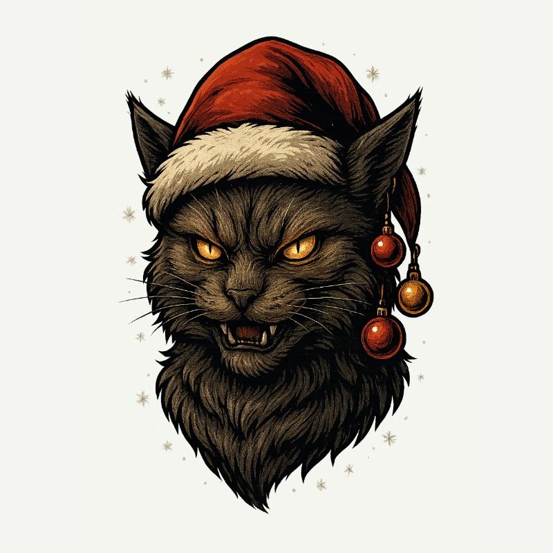 Schwarzer Weihnachtskater