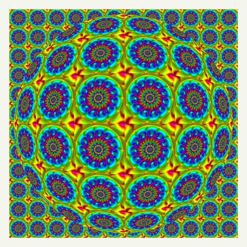 FRACTAL FLOWER ABSTRACT RAINBOW - COLORED OP ART