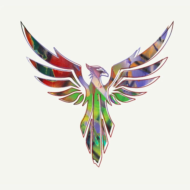 Phénix,oiseau,graffiti,peinture,bleu