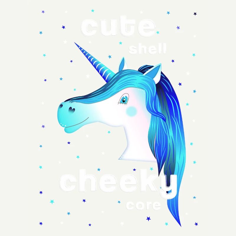licorne bleue mignonne effrontée