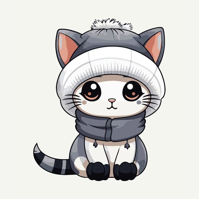 Chat Hiver Bande Dessinée Mignon
