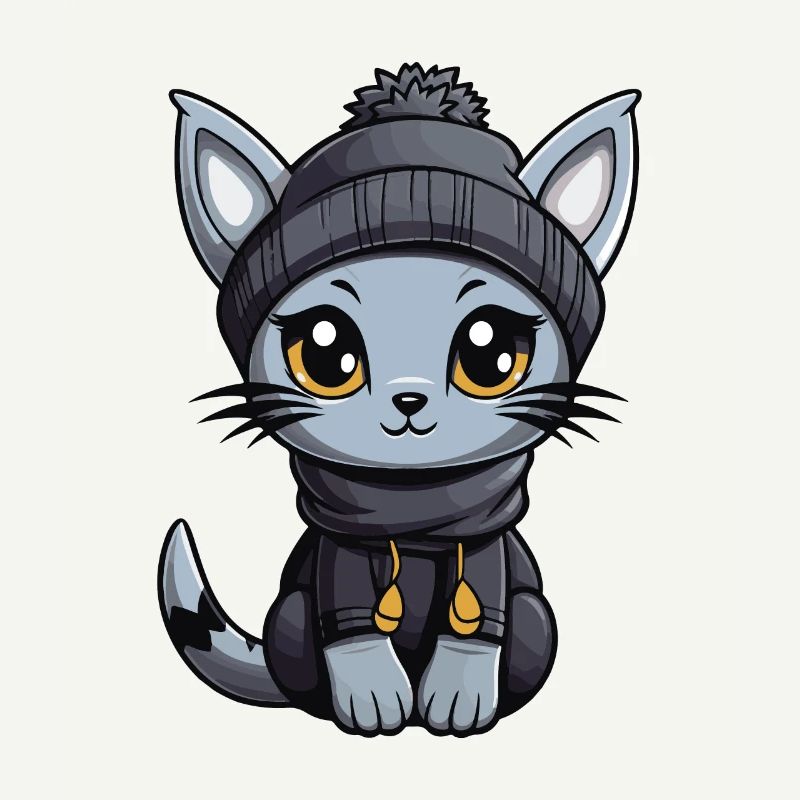 Katze Winter Comic