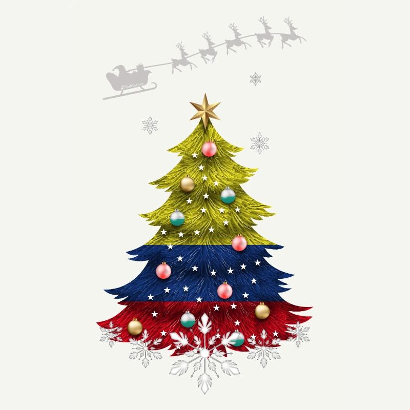 Sapin de Noël avec drapeau de la Colombie