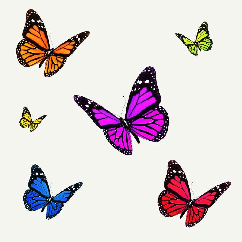 Ensemble papillon monarque multicolore