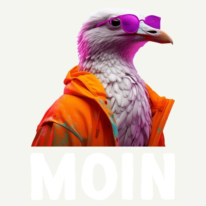 Möwe mit Sonnenbrille Moin Coole Möwen Seevogel