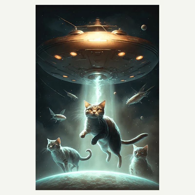 Cat UFO Alien Alien Espace spatial