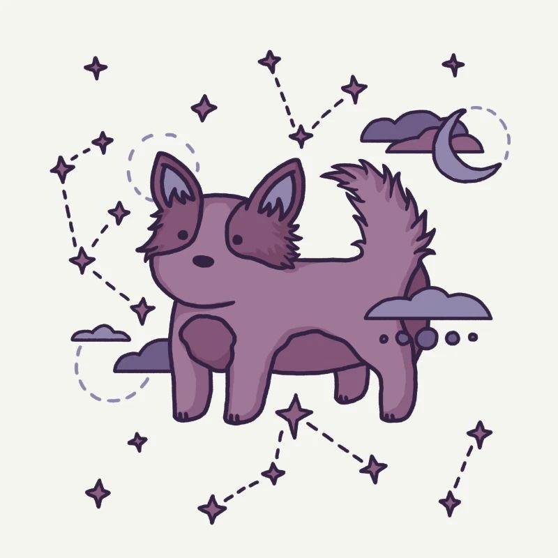 Cute corgi star constellation | illustration