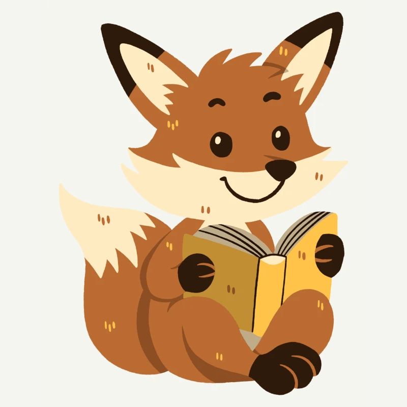 Fuchs liest ein Buch