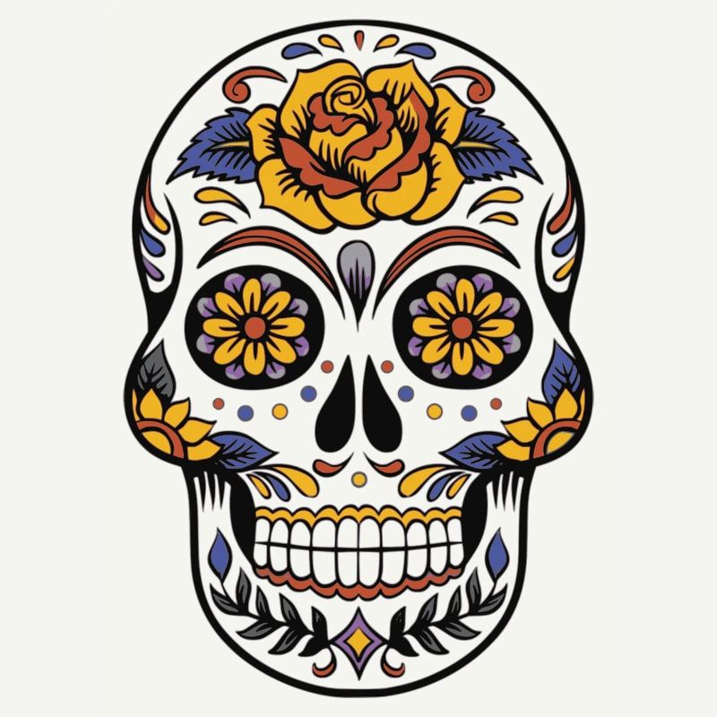 Las Calavera - Sugar Skull - Crâne de fleur
