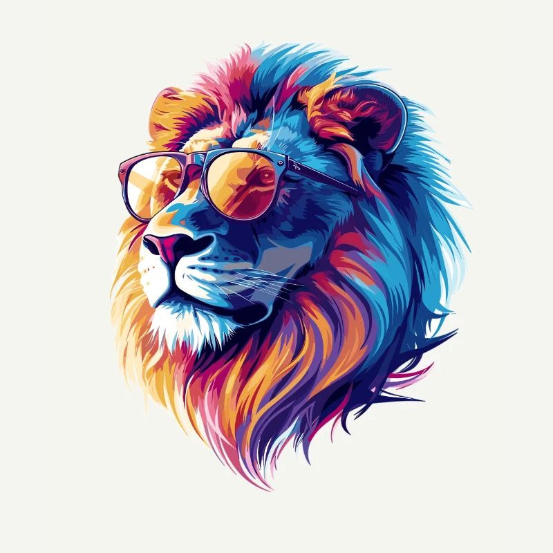 Löwe mit Brille Hipster Löwe