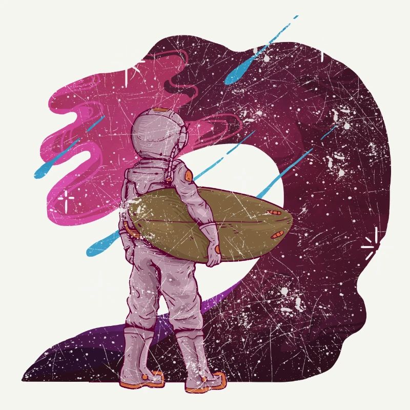 ASTRONAUTE SPACE SURFER SURF SURF MOTIF