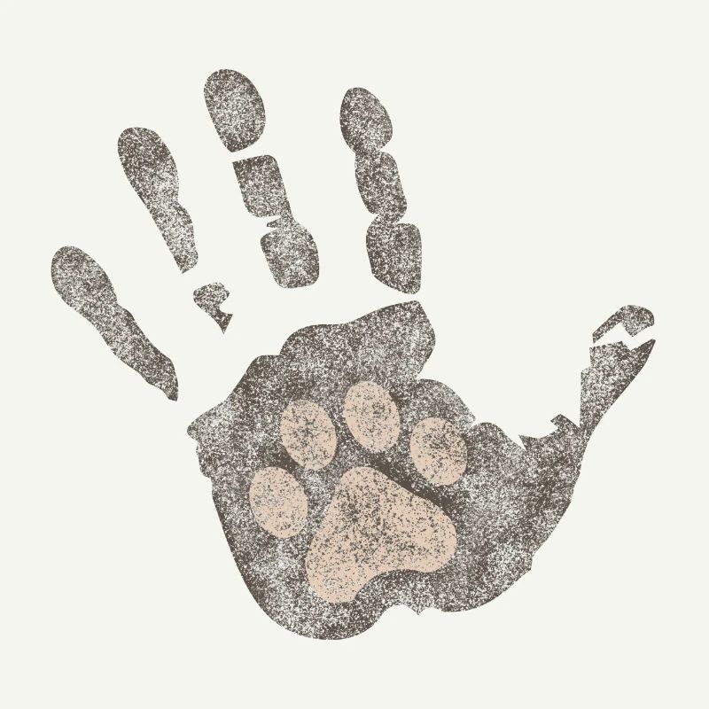 Patte de chat à la main