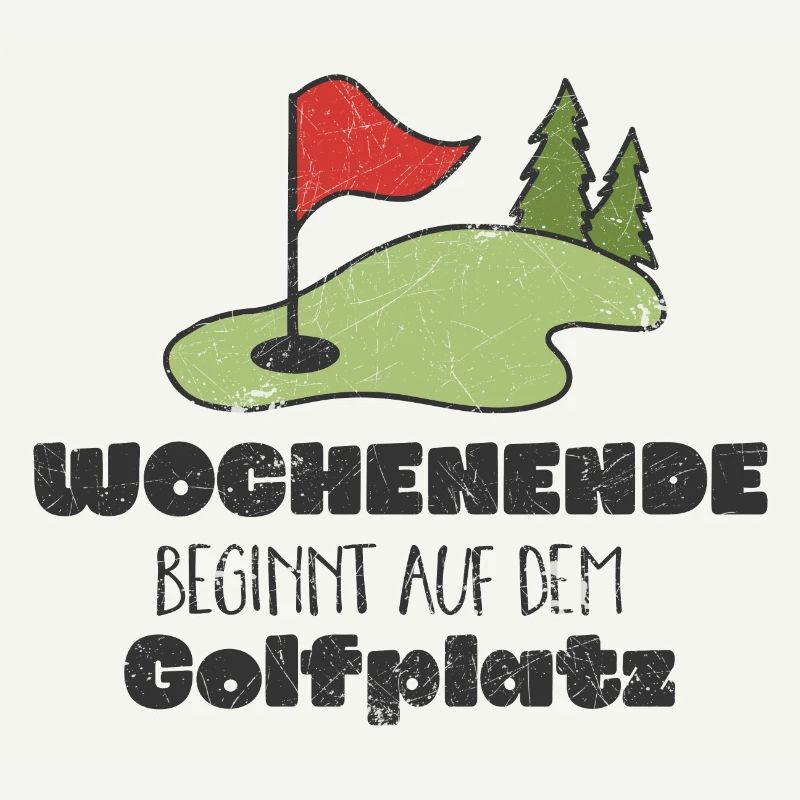 WOCHENENDE GOLFPALTZ GOLF PUTTER LOCH SPRUCH MOTIV