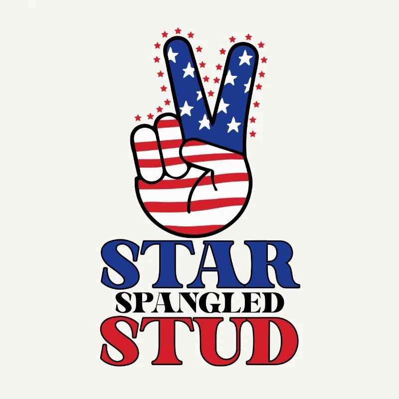 Star Spangled Stud Signe de paix Drapeau des États-Unis