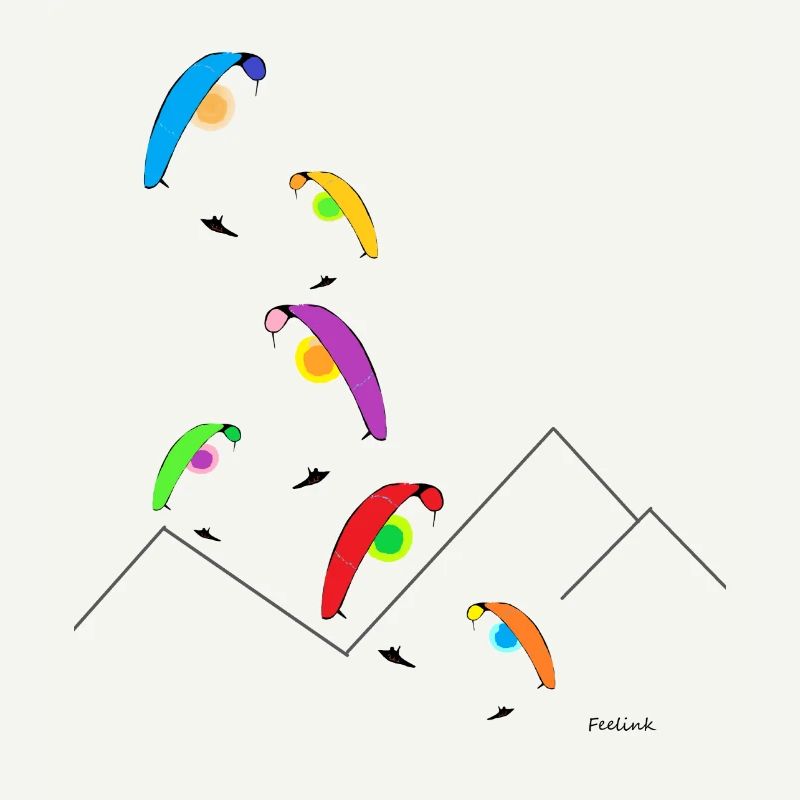 Paragliding sun summer pilot