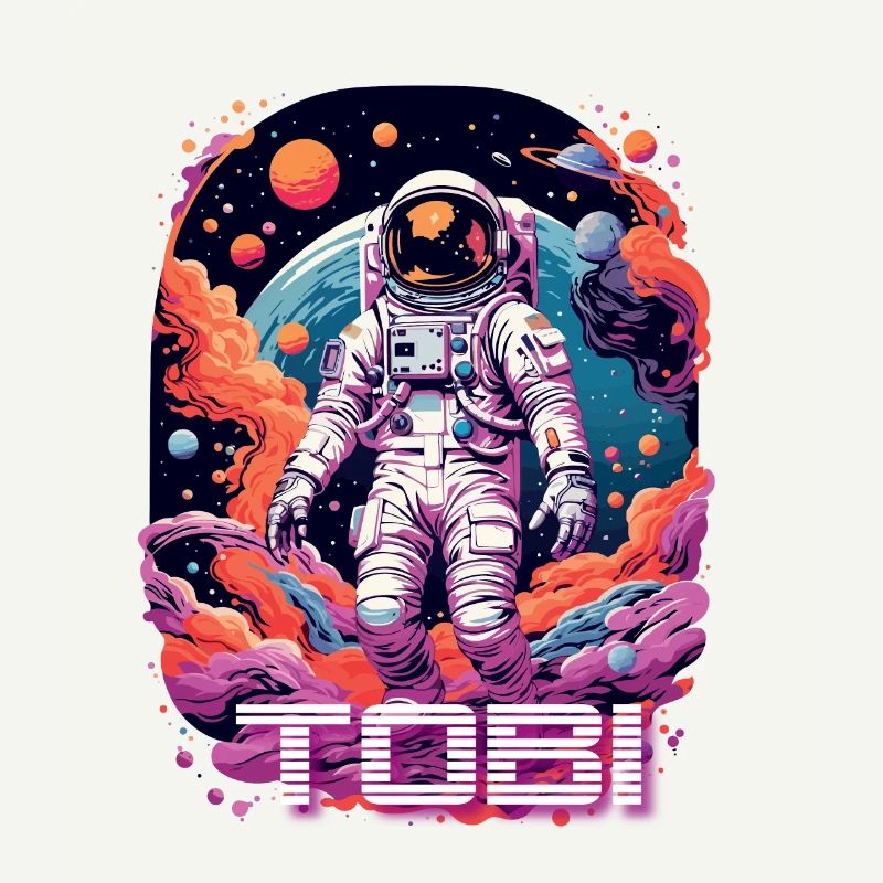 TOBI - Beautiful boy name with cool astronaut