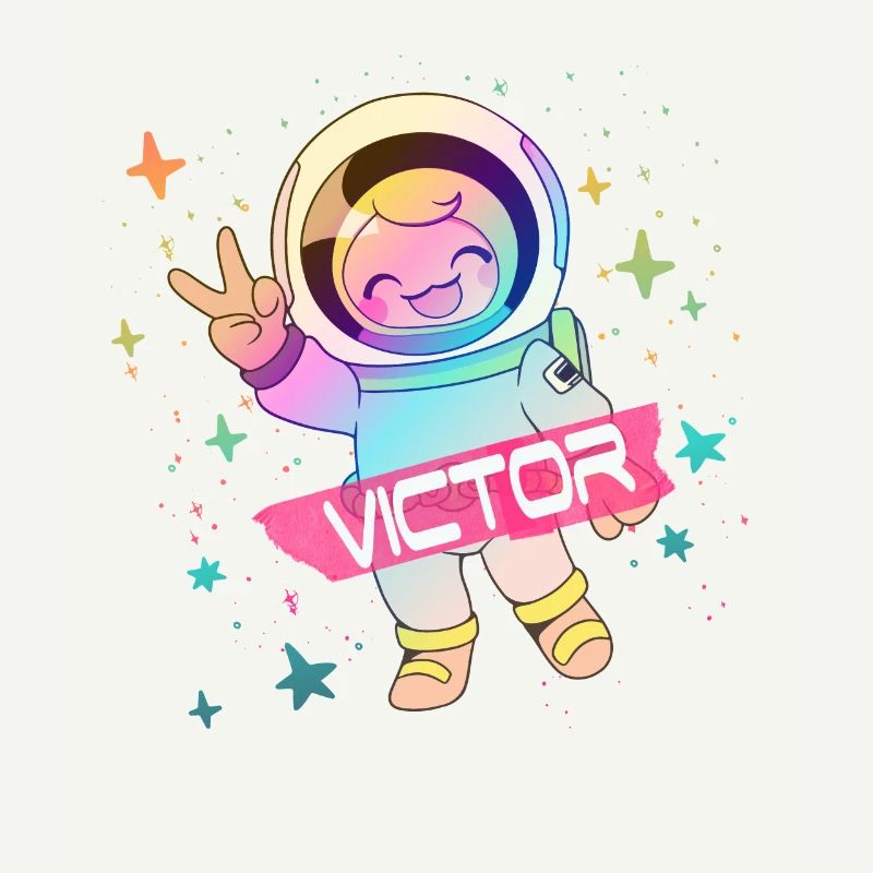 VICTOR - Beau nom de garçon avec astronaute mignon