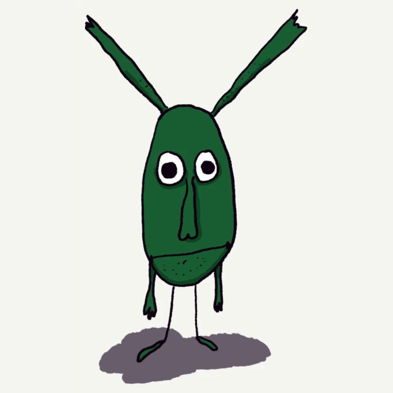 Illustration de monstre vert sur impression