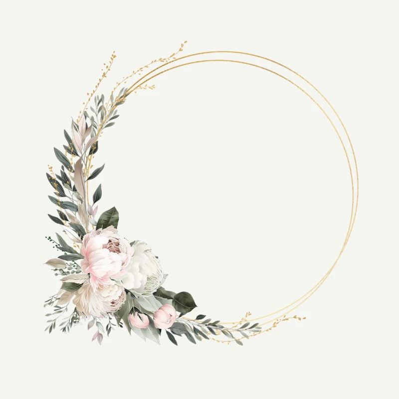 Modern Pastel Boho Flower Circle customizable