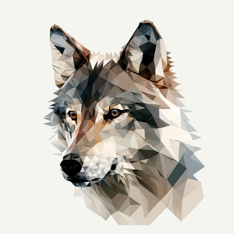 Ausdrucksstarker Polygon-Wolf – Wildtier