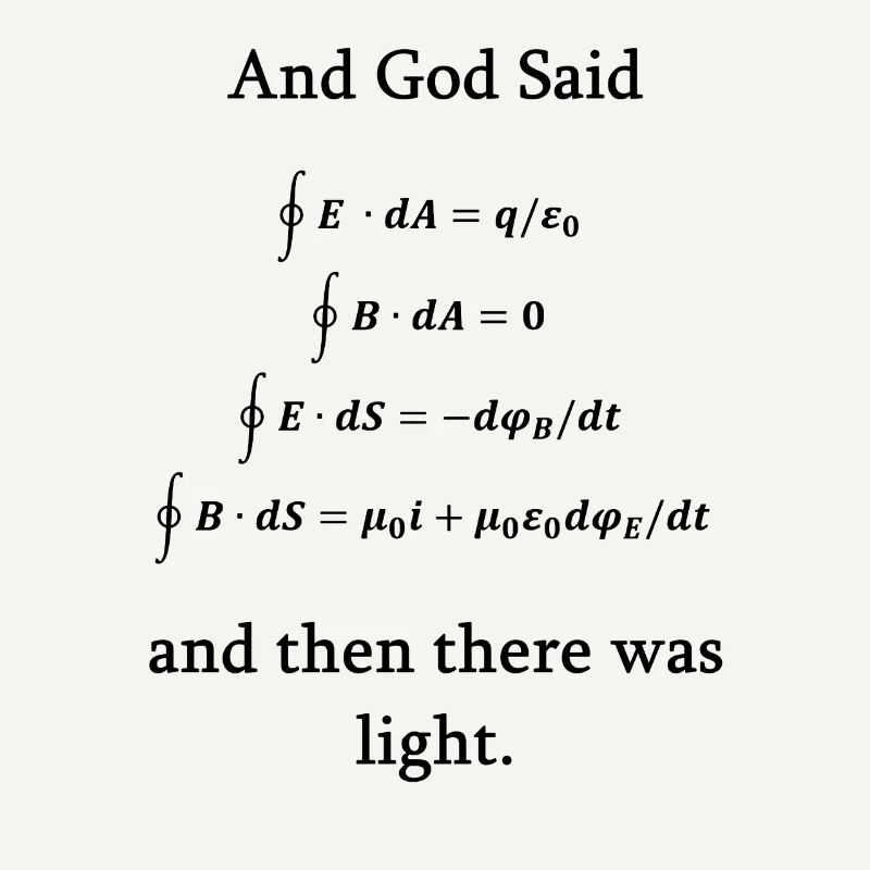 Maxwell Gleichungen Gott Licht Physik Nerd Science