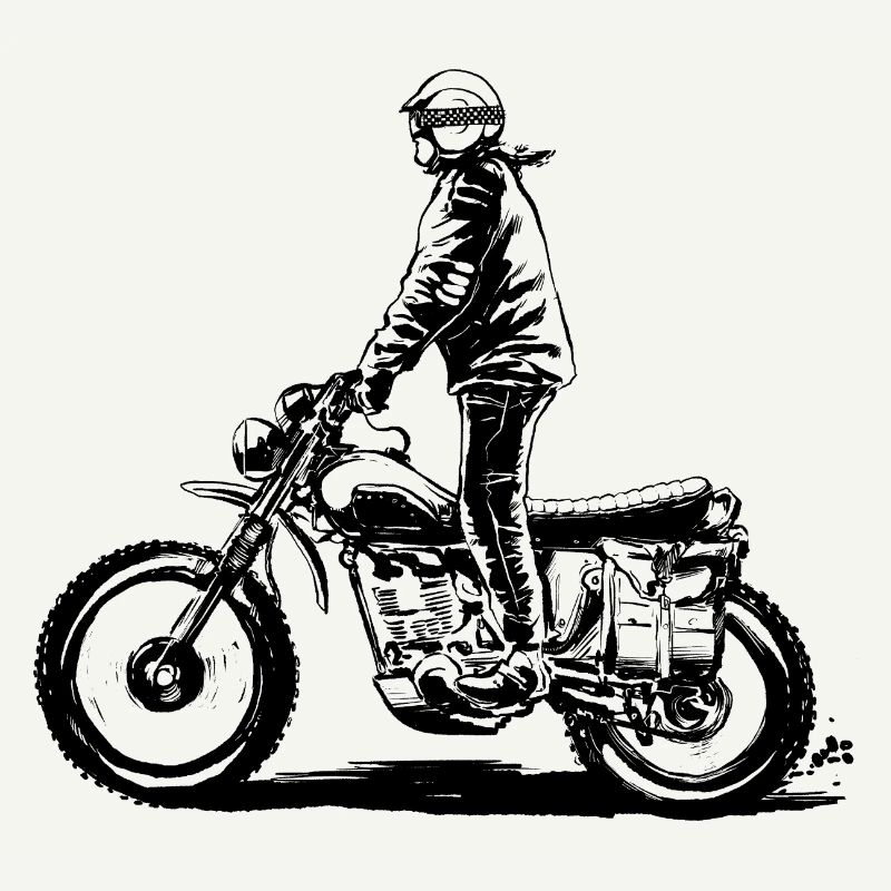 Enduro Biker Motorradfahrer