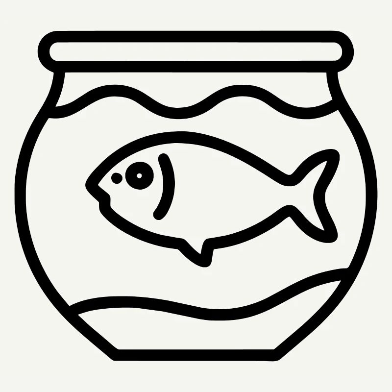 Icône de contour de poisson - Conception de pêche simple