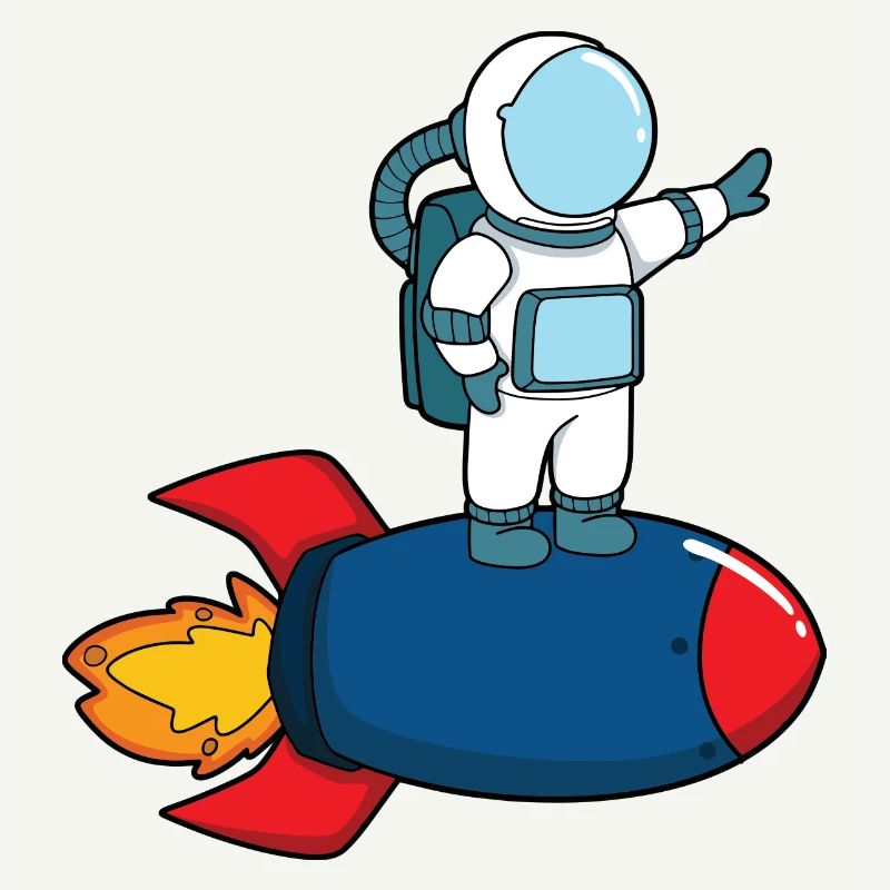 Astronaut auf Rakete