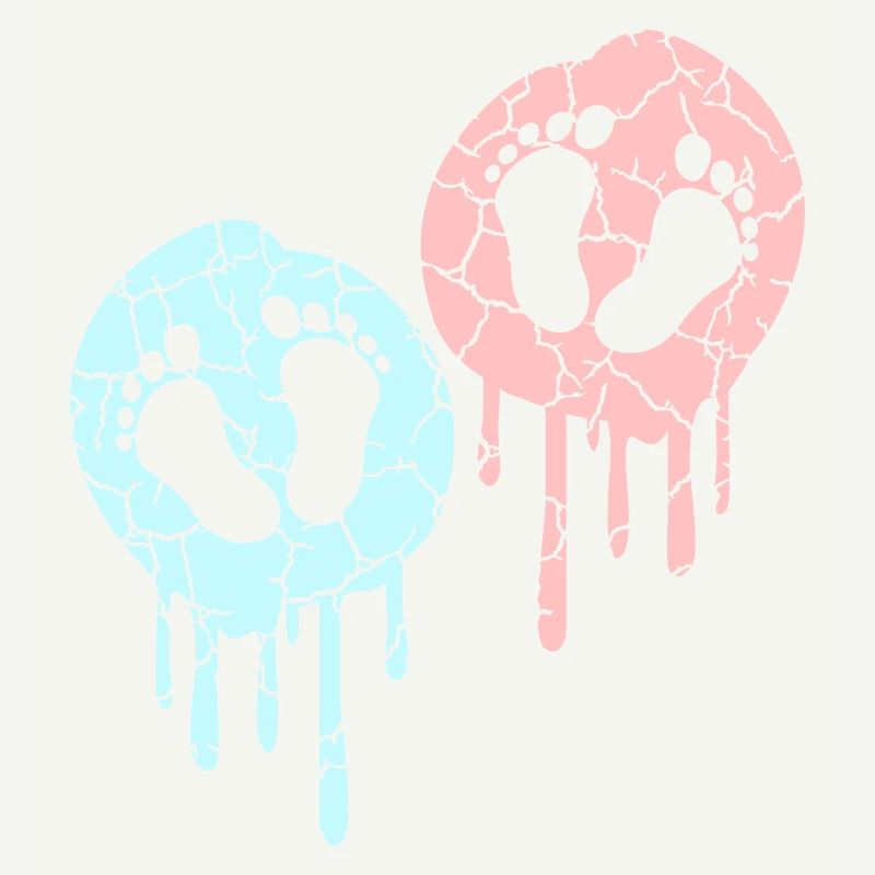 2 Twins Bébés Enceinte Ventre Empreinte Pieds