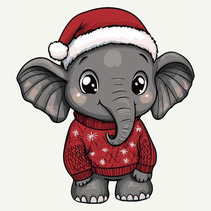Bande dessinée de Noël éléphant