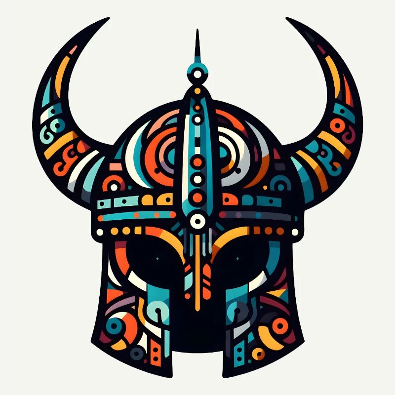 Wikingerhelm mit abstraktem Muster